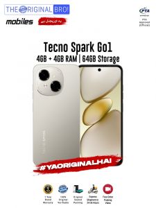 Tecno Spark Go 1 - 4GB RAM - 64GB Storage - PTA Approved - 12 Months Warranty - Gold - The Original Bro Mobiles - TOB41